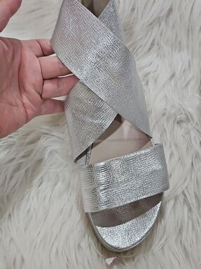 Eileen Fisher Sport Sandal, Silver Metallic, Women’s Size 9.5